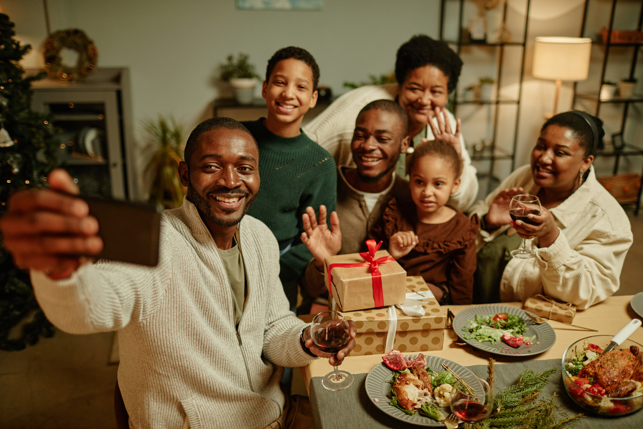 family at holiday celebration