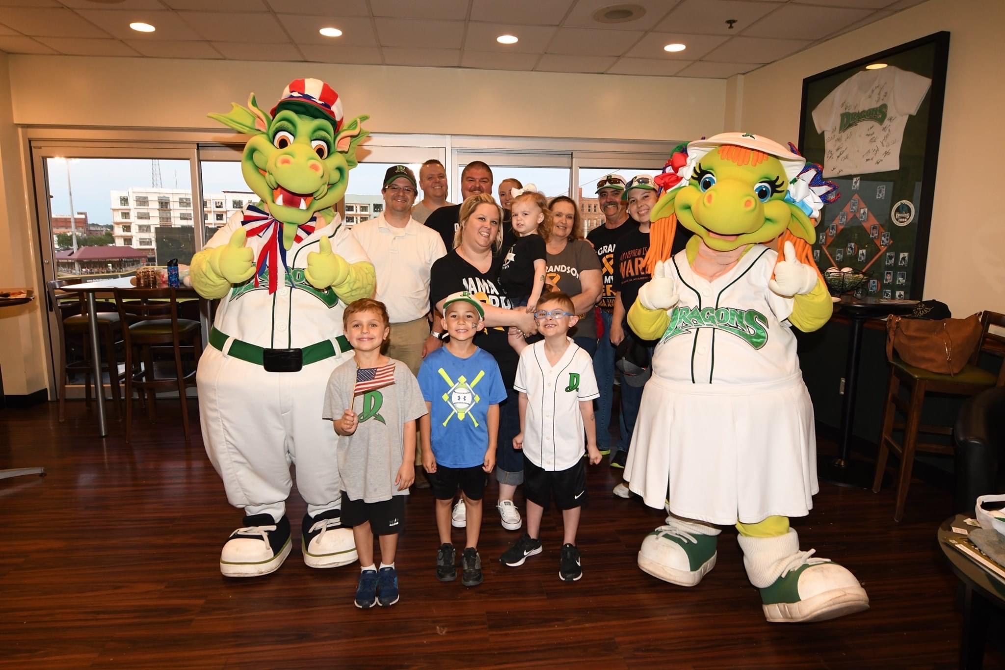 Levi with friends and family at Dayton Dragons game