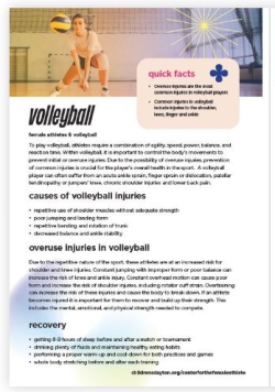 volleyball overview Center for the Female Athlete Dayton Children's Hospital