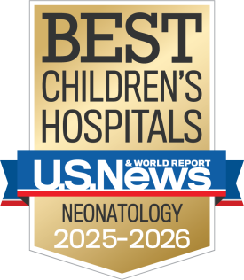 badge for Best Children's Hospitals by US News & World report for neonatology 2025 - 2026
