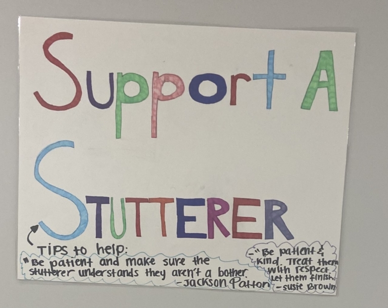 a poster that says support a stutter with tips to help