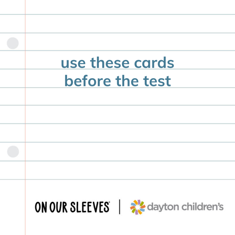 use these cards before the test