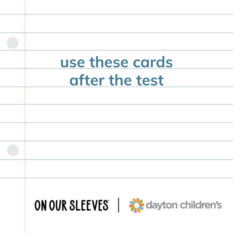 use these cards after the test