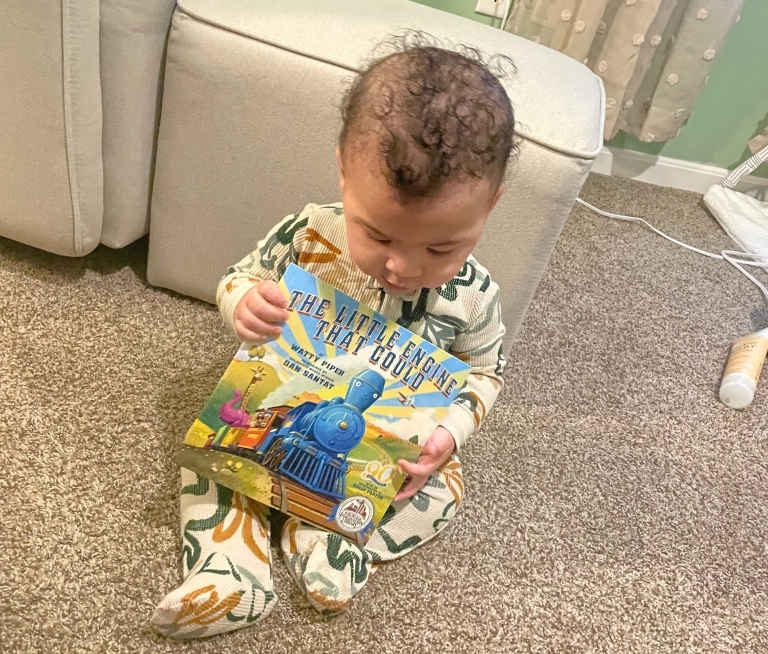 baby with a book
