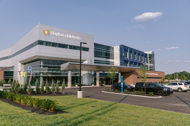exterior view of mental health center and parking lot