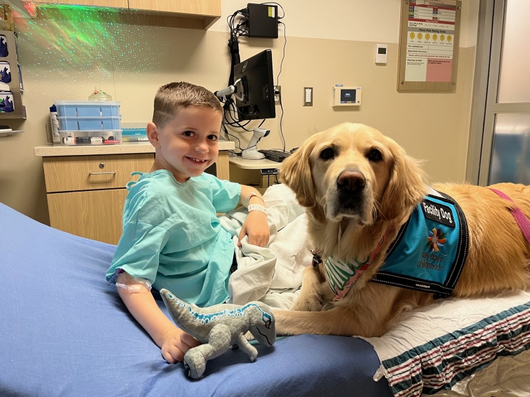 Eric with a canine copilot