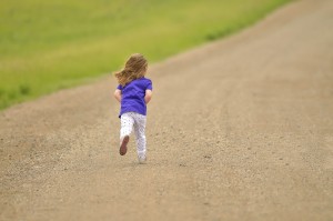 girl running away 